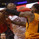 Houston Rockets center Dwight Howard draws the foul on Phoenix Suns guard Sonny Weems (10) in the second quarter during an NBA basketball game, Friday, Feb. 19, 2016, in Phoenix. (AP Photo/Rick Scuteri)