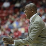 Washington State head coach Ernie Kent instructs his team during the first half of an NCAA college basketball game against Arizona State, Saturday, Feb. 6, 2016, in Pullman, Wash. (AP Photo/Young Kwak)