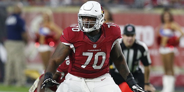 Arizona Cardinals tackle Bobby Massie (70) in the first half during an NFL football game against th...