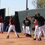 D-backs pitchers get some work in before Wednesday’s night game against the Reds. (Photo by Jessica Watts/Cronkite News)