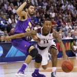 Texas A&M guard Anthony Collins (11) drives to the basket around Northern Iowa guard Robert Knar (22) in the first half during a second-round men's college basketball game in the NCAA Tournament in Oklahoma City, Sunday, March 20, 2016. (AP Photo/Alonzo Adams)