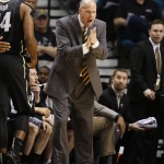 Colorado coach Tad Boyle motions to his players during the first half of an NCAA college basketball game against Arizona in the quarterfinals of the Pac-12 men's tournament Thursday, March 10, 2016, in Las Vegas. (AP Photo/John Locher)