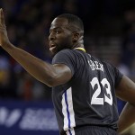 Golden State Warriors' Draymond Green gestures after scoring against the Phoenix Suns during the first half of an NBA basketball game Saturday, March 12, 2016, in Oakland, Calif. (AP Photo/Ben Margot)