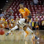 Arizona State guard Arnecia Hawkins (1) steals the ball away from Tennessee guard Diamond DeShields (11) during the first half of a second-round NCAA women's college basketball game Sunday, March 20, 2016, in Tempe, Ariz. (AP Photo/Matt York)