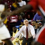 Arizona State coach Bobby Hurley reacts after a play during the team's NCAA college basketball game against Stanford on Thursday, March 3, 2016, in Tempe, Ariz. (Danny Miller/The Arizona Republic via AP)