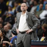 Denver Nuggets head coach Michael Malone looks on in the first half of an NBA basketball game against the Phoenix Suns, Thursday, March 10, 2016, in Denver. (AP Photo/David Zalubowski)