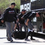 D-backs load the bus before Wednesday’s game against the A’s. (Photo by Jessica Watts/Cronkite News)