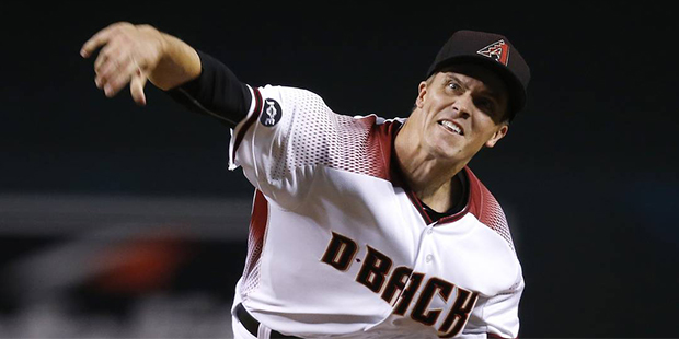 Arizona Diamondbacks' Zack Greinke throws a pitch against the St. Louis Cardinals during the first ...