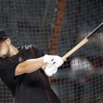 Arizona Diamondbacks' Chris Owings takes a practice swing prior to a baseball game against the Colorado Rockies Tuesday, April 5, 2016, in Phoenix. (AP Photo/Ross D. Franklin)
