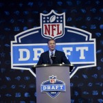 NFL Commissioner Roger Goodell opens up the 2016 NFL football draft at Selection Square in Grant Park, Thursday, April 28, 2016, in Chicago. (AP Photo/Matt Marton)
