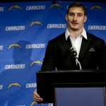 San Diego Chargers top NFL draft pick Joey Bosa speaks during a news conference, Friday, April 29, 2016, in San Diego. (AP Photo/Chris Carlson)