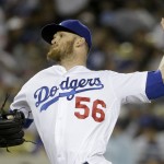 Los Angeles Dodgers relief pitcher J.P. Howell throws against the Arizona Diamondbacks during seventh inning of a baseball game in Los Angeles, Thursday, April 14, 2016. (AP Photo/Chris Carlson)
