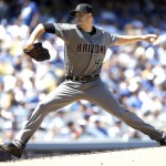 Arizona Diamondbacks starting pitcher Patrick Corbin throws to the plate against the Los Angeles Dodgers during the second inning of a baseball game in Los Angeles, Tuesday, April 12, 2016. (AP Photo/Alex Gallardo)