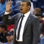 Phoenix Suns head coach Earl Watson calls out from the bench in the second half of an NBA basketball game against the New Orleans Pelicans in New Orleans, Saturday, April 9, 2016.  (AP Photo/Gerald Herbert)