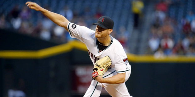 Arizona Diamondbacks starting pitcher Shelby Miller throws against the St. Louis Cardinals during t...