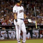 Arizona Diamondbacks David Peralta (6) flips his bat after striking out with the bases loaded during the fifth inning of a baseball game against the Colorado Rockies, Monday, April 4, 2016, in Phoenix. (AP Photo/Matt York)