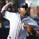 San Diego Padres starting pitcher Andrew Cashner works against the Arizona Diamondbacks in the first inning of a baseball game Saturday, April 16, 2016, in San Diego. (AP Photo/Lenny Ignelzi)