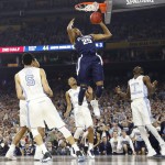 Villanova guard Mikal Bridges (25) moves after a shot against North Carolina during the second half of the NCAA Final Four tournament college basketball championship game Monday, April 4, 2016, in Houston. (AP Photo/Eric Gay)