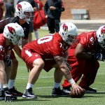 QB Jake Coker lines up during Cardinals rookie mini-camp Friday, May 6. (Photo by Adam Green/Arizona Sports)