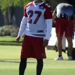 Safety Tyvon Branch waits during OTAs Tuesday, May 31. (Photo by Adam Green/Arizona Sports)