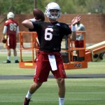 QB Jake Coker throws a pass during Cardinals rookie mini-camp Friday, May 6. (Photo by Adam Green/Arizona Sports)