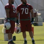 Centers A.Q. Shipley (53) and Evan Boehm (70) during OTAs May 24, 2016. (Photo by Adam Green/Arizona Sports)