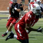QB Stephen Rivers drops back to pass during Cardinals rookie mini-camp Friday, May 6. (Photo by Adam Green/Arizona Sports)