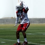 Safety Marqui Christian motions during Cardinals rookie mini-camp Friday, May 6. (Photo by Adam Green/Arizona Sports)