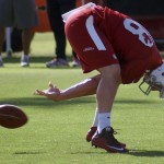 Long-snapper Daniel Dillon snaps the ball during OTAs Tuesday, May 31. (Photo by Adam Green/Arizona Sports)