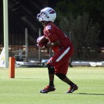 Receiver John Brown catches a punt during OTAs Tuesday, May 31. (Photo by Adam Green/Arizona Sports)
