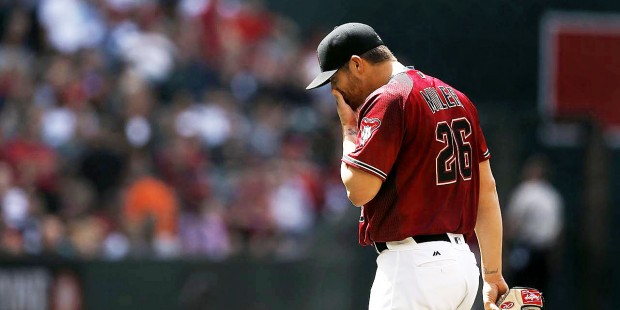 After walking in a run against the Colorado Rockies during the fourth inning, Arizona Diamondbacks ...