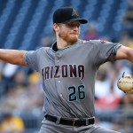 Arizona Diamondbacks starting pitcher Shelby Miller delivers during the first inning of a baseball game against the Pittsburgh Pirates in Pittsburgh, Tuesday, May 24, 2016. (AP Photo/Gene J. Puskar)