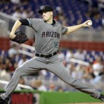 Arizona Diamondbacks starting pitcher Patrick Corbin throws during the first inning of a baseball game against the Miami Marlins, Tuesday, May 3, 2016, in Miami. (AP Photo/Lynne Sladky)