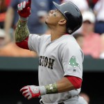 Boston Red Sox's Marco Hernandez gestures as he rounds the bases after hitting a three-run home run in the eighth inning of a baseball game against the Baltimore Orioles in Baltimore, Monday, May 30, 2016. Boston won 7-2. (AP Photo/Patrick Semansky)