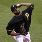 Pittsburgh Pirates starting pitcher Francisco Liriano delivers during the fourth inning of a baseball game against the Arizona Diamondbacks in Pittsburgh, Tuesday, May 24, 2016. (AP Photo/Gene J. Puskar)
