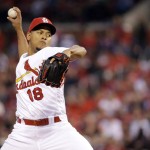 St. Louis Cardinals starting pitcher Carlos Martinez throws during the first inning of a baseball game against the Arizona Diamondbacks Friday, May 20, 2016, in St. Louis. (AP Photo/Jeff Roberson)