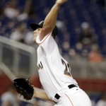 Miami Marlins starting pitcher Justin Nicolino throws during the first inning of a baseball game against the Arizona Diamondbacks, Tuesday, May 3, 2016, in Miami. (AP Photo/Lynne Sladky)