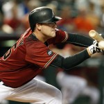 Arizona Diamondbacks Archie Bradley bunts for an RBI-sacrifice in the second inning during a baseball game against the San Diego Padres, Sunday, May 29, 2016, in Phoenix. (AP Photo/Rick Scuteri)
