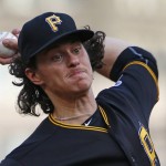 Pittsburgh Pirates starting pitcher Jeff Locke delivers during the first inning of a baseball game against the Arizona Diamondbacks in Pittsburgh, Wednesday, May 25, 2016. (AP Photo/Gene J. Puskar)