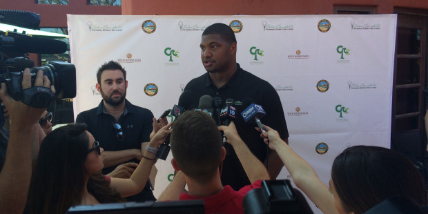 Cardinals defensive tackle Calais Campbell was thrilled by the great show of support at his fourth ...