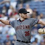 Arizona Diamondbacks starting pitcher Shelby Miller (26) delivers in the first inning of a baseball game against the Atlanta Braves, Saturday, May 7, 2016, in Atlanta. (AP Photo/John Bazemore)