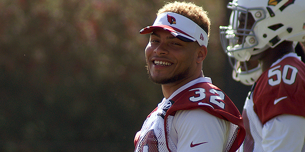 Cardinals safety Tyrann Mathieu smiles during the team's mini-camp June 8, 2016. (Photo by Adam Gre...