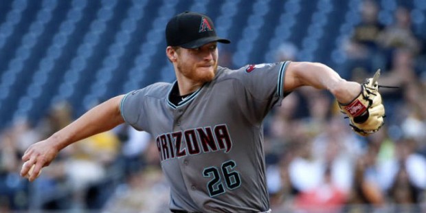 Arizona Diamondbacks starting pitcher Shelby Miller delivers during the first inning of a baseball ...