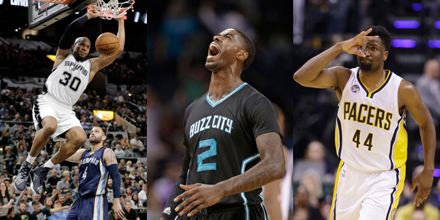 David West, Marvin Williams and Solomon Hill are three different players who could be free agents o...