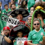 Mexico fans cheer prior to a Copa America group C soccer match against Uruguay at University of Phoenix Stadium, Sunday, June 5, 2016, in Glendale, Ariz. (AP Photo/Matt York)