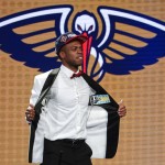 Buddy Hield reacts after being selected sixth overall by the New Orleans Pelicans during the NBA basketball draft, Thursday, June 23, 2016, in New York. (AP Photo/Frank Franklin II)