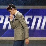 Dragan Bender walks off the stage after being selected fourth overall by the Phoenix Suns during the NBA basketball draft, Thursday, June 23, 2016, in New York. (AP Photo/Frank Franklin II)