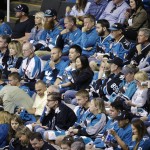 San Jose Sharks fans look on after the Pittsburgh Penguins' Eric Fehr scored a goal during the third period of Game 4 of the NHL hockey Stanley Cup Finals in San Jose, Calif., Monday, June 6, 2016. Pittsburgh won the game 3-1. (AP Photo/Eric Risberg)