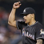 Miami Marlins pitcher A.J. Ramos celebrates the final out against the Arizona Diamondbacks during a baseball game Friday, June 10, 2016, in Phoenix. The Marlins defeated the Diamondbacks 8-6. (AP Photo/Ross D. Franklin)