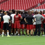 The Cardinals convene following their conditioning test July 28, 2016. (Photo by Adam Green/Arizona Sports)
